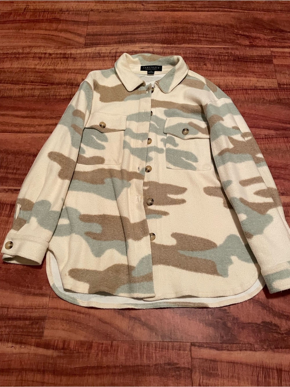 Sanctuary Camo Shacket - Cream, Tan & Sage